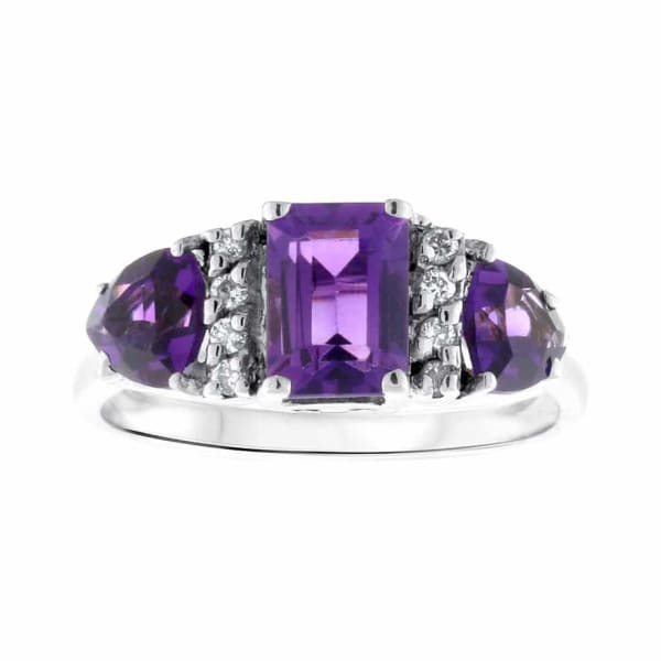 Beautiful 14k white gold amethyst cocktail ring R1925