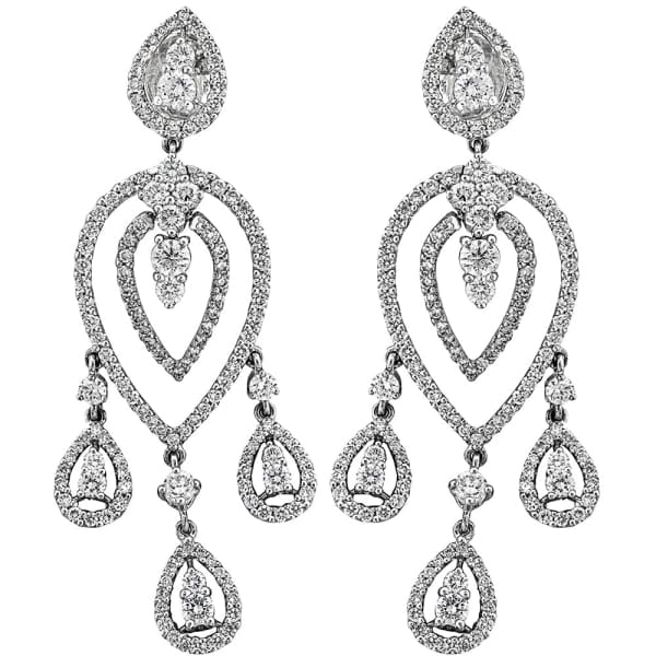 Beautiful 18K white gold diamond long earrings EAR-4564500
