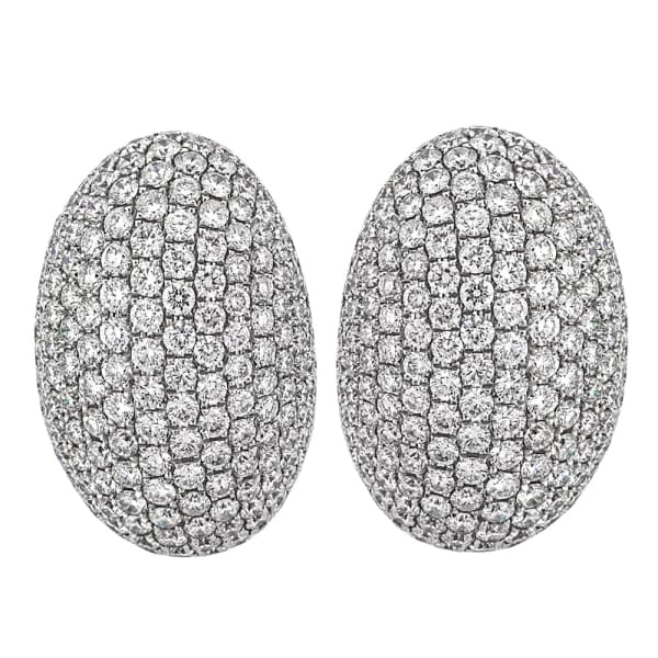 Beautiful 18K white gold diamond pave earrings