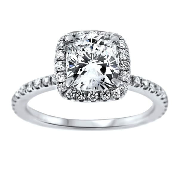 Beautiful 18Kt white gold 1.71CT cushion diamond engagement ring RN-60000