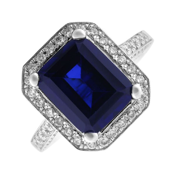 Beautiful 5CT synthetic blue Sapphire cocktail ring RN-171550, Main view