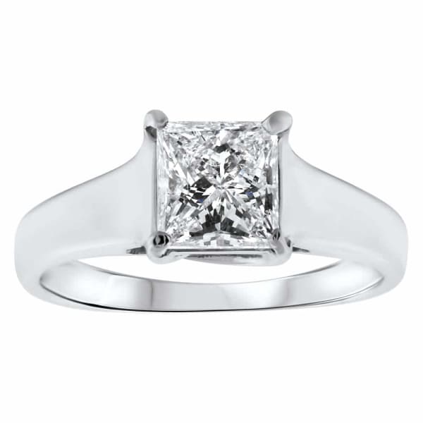 Beautiful solitaire engagement ring with 1.10 CT princess cut diamond RN-12750