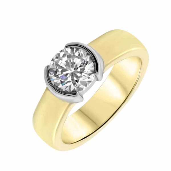 Bezel Set Solitaire engagement ring with 1.63ct Round Brilliant Cut R-26250, Main view