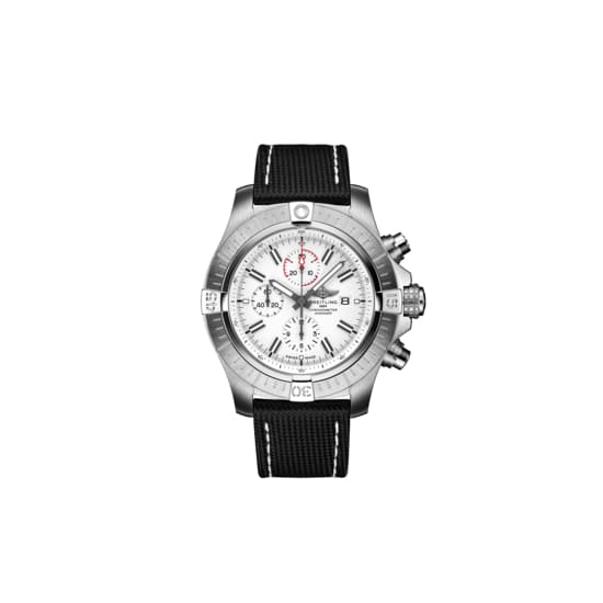 Breitling, Super Avenger Chronograph 48, Stainless Steel, White dial Watch, Ref. # A133751A1A1X1