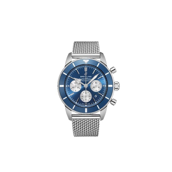 Breitling, Superocean Heritage B01 Chronograph 44, Stainless Steel, 44mm, Blue dial Watch, Ref. # AB0162161C1A1