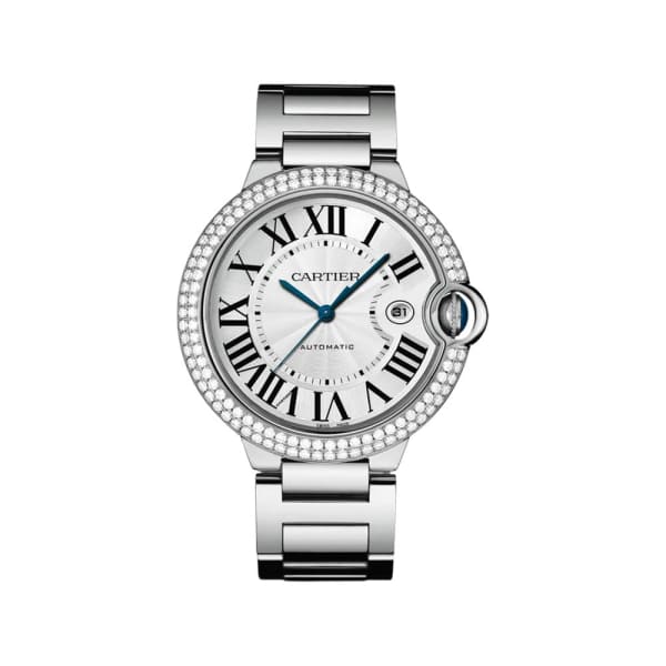 Cartier, Ballon Bleu Silver Dial 18kt White Gold Mens Watch, Ref. # WE9009Z3