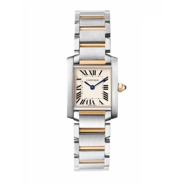 Cartier, Tank Francaise 18kt Yellow Gold and Steel Ladies Watch, Ref. # W51007Q4
