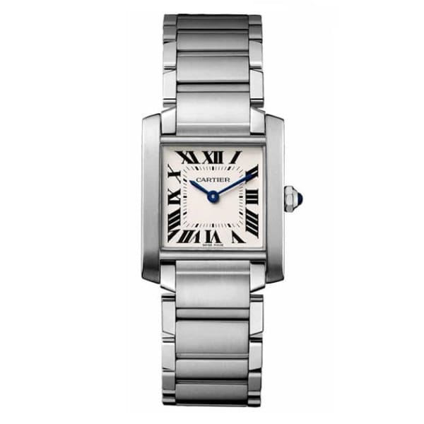 Cartier, Tank Francaise Silver Dial Stainless Steel Ladies Watch, Ref. # WSTA0005