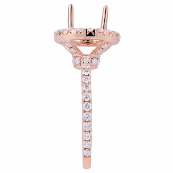 Classic elegant halo setting 18k rose gold ring .85ct diamonds KR12106XD200, Side edge
