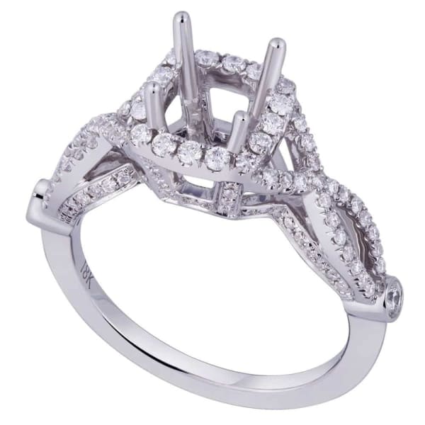 Classic elegant halo setting 18k white gold ring with .55ctw diamonds KR13011XD100, Main view