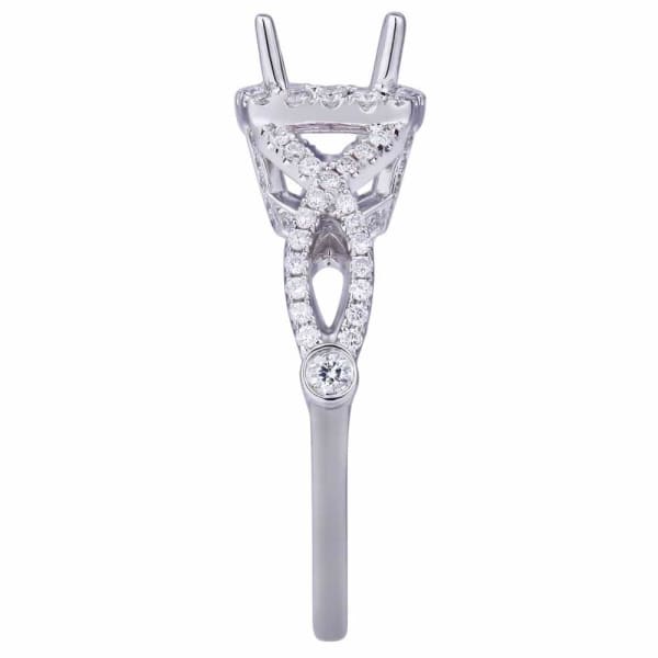 Classic elegant halo setting 18k white gold ring with .55ctw diamonds KR13011XD100, Side edge