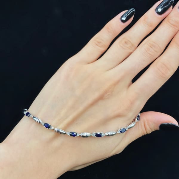 Diamond Bracelet with Blue sapphires - Jewelry