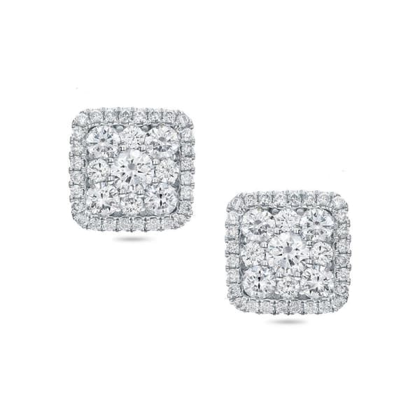 Diamond halo stud earrings 0.75ct tdw AER-12772