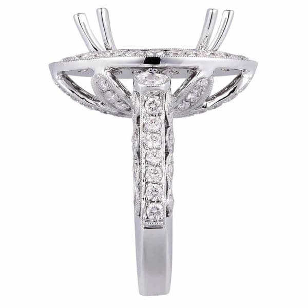 Elegant 18k white gold engagement ring with 1.40ctw white diamonds KR06464XD275, Side edge