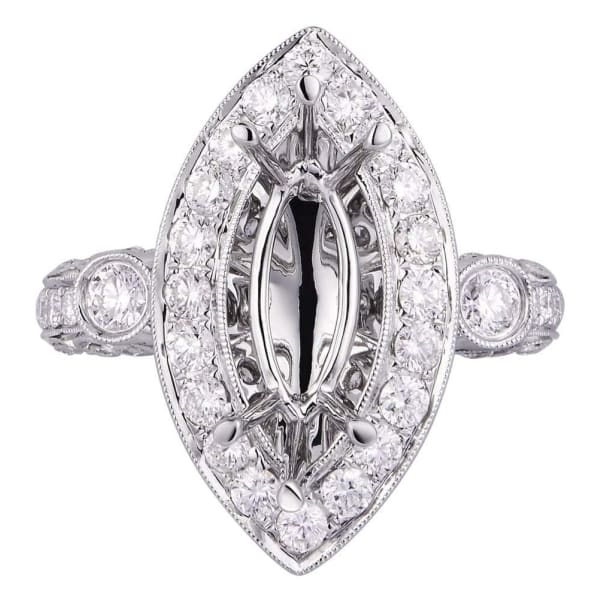 Elegant 18k white gold engagement ring with 1.40ctw white diamonds KR06464XD275
