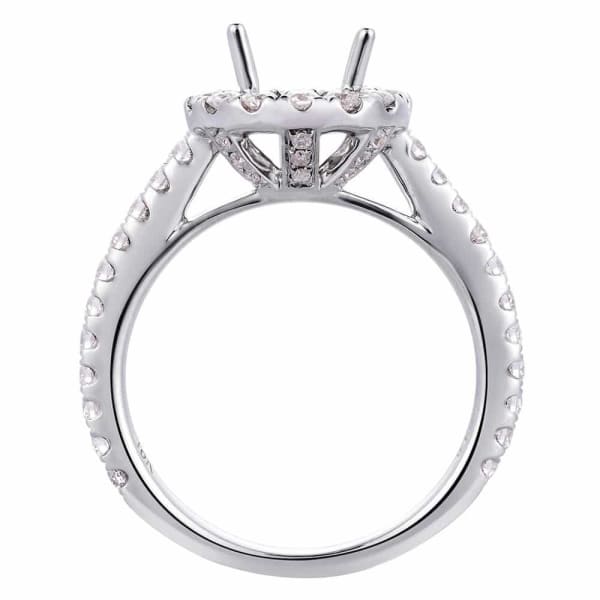 Elegant feminine 18k white gold engagement ring with .82ctw diamonds KR08695XD150, Profile