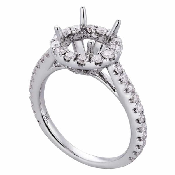 Elegant feminine 18k white gold engagement ring with .82ctw diamonds KR08695XD150, Main view