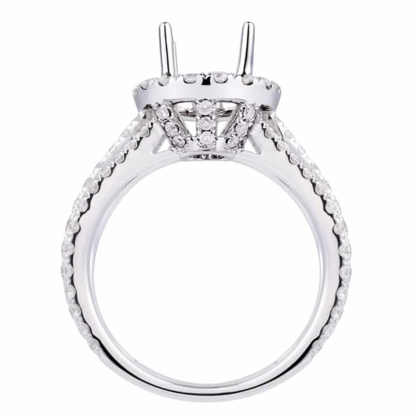 Elegant feminine 18k white gold engagement ring with .82ctw diamonds KR11066XD150, Profile