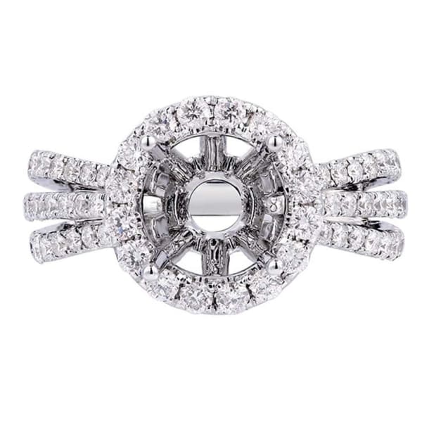 Elegant feminine 18k white gold engagement ring with .82ctw diamonds KR11066XD150
