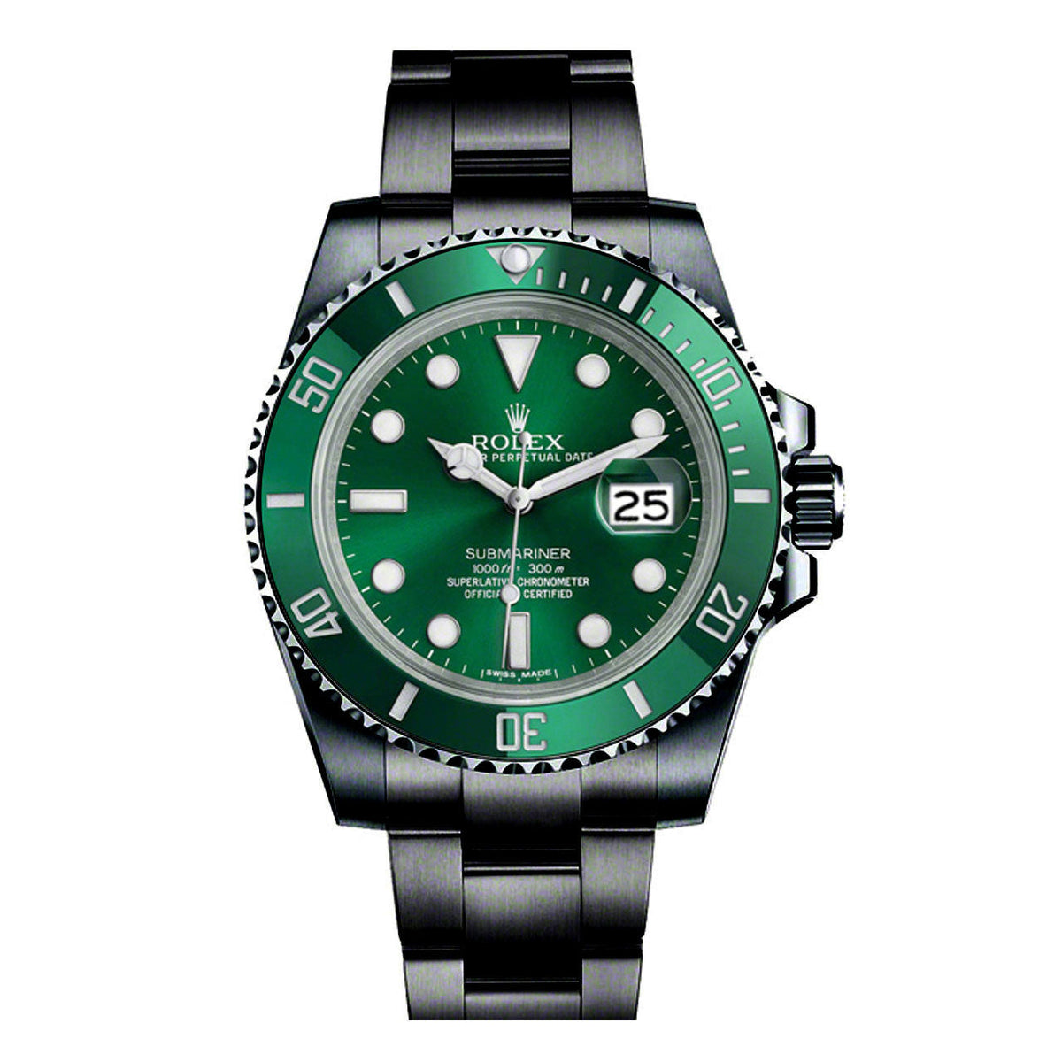 Rolex watch, Rolex Submariner 40mm - Hulk Diamond & Emerald Men's  Watch