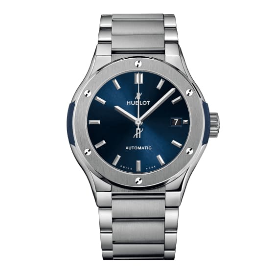Hublot, Classic Fusion Blue Titanium Bracelet Watch, Ref. # 510.NX.7170.NX