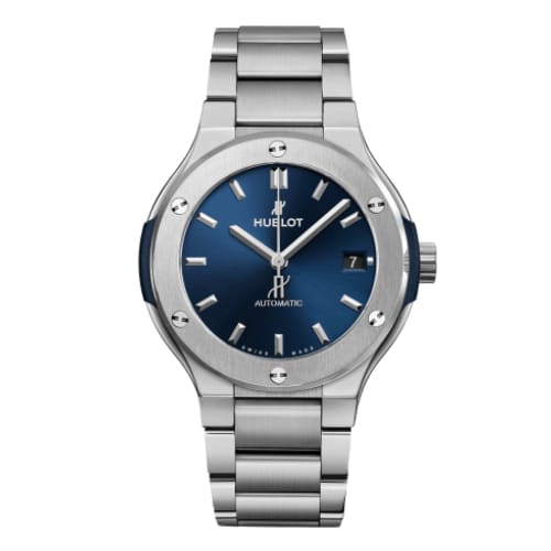 Hublot, Classic Fusion Blue Titanium Bracelet Watch, Ref. # 568.NX.7170.NX