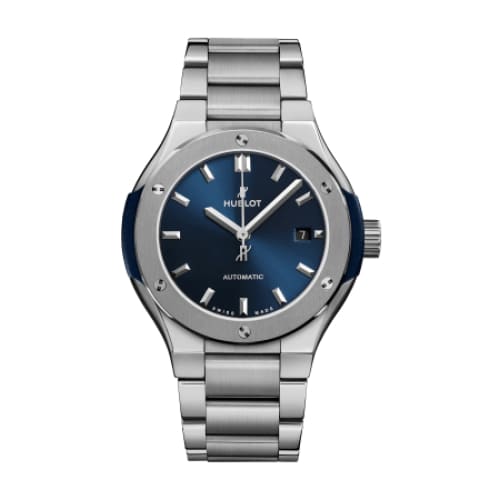 Hublot, Classic Fusion Blue Titanium Bracelet Watch, Ref. # 585.NX.7170.NX