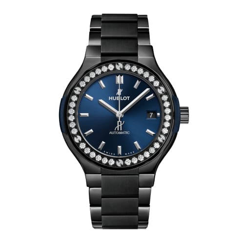 Hublot, Classic Fusion Ceramic Blue Bracelet Diamonds Watch, Ref. # 568.CM.7170.CM.1204