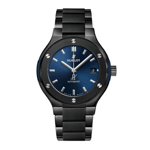 Hublot, Classic Fusion Ceramic Blue Bracelet Watch, Ref. # 568.CM.7170.CM