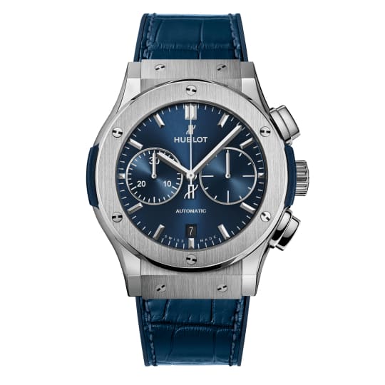 Hublot, Classic Fusion Chronograph Titanium Blue Watch, Ref. # 521.NX.7170.LR