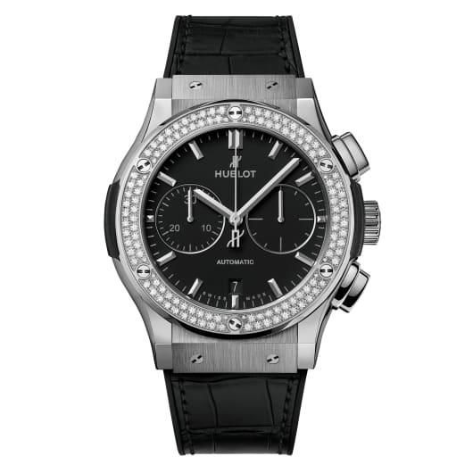 Hublot, Classic Fusion Chronograph Titanium Diamonds Watch, Ref. # 521.NX.1171.LR.1104