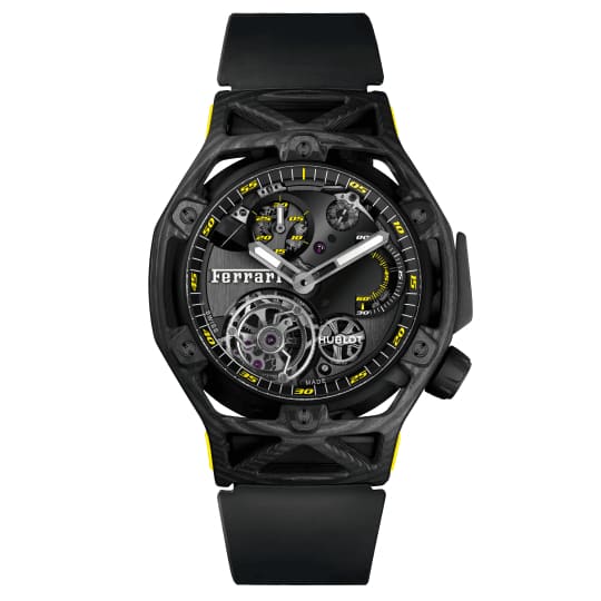 Hublot, MP Techframe Ferrari Tourbillon Chronograph Carbon Yellow Watch, Ref. # 408.QU.0129.RX