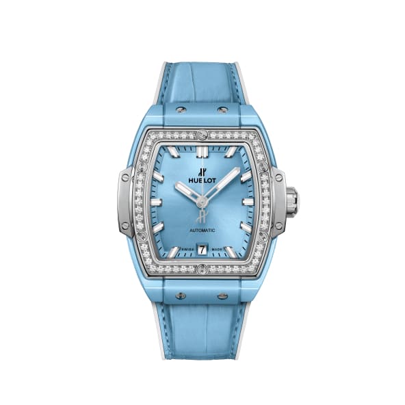 Hublot, Spirit Of Big Bang Light Blue Ceramic Titanium Diamonds Watch, Ref. # 665.EN.891L.LR.1204