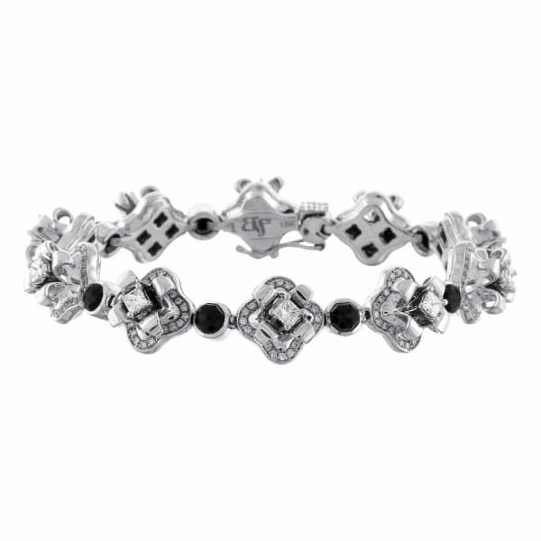 Ladies 18k white gold Hand crafted black onyx and 2.00ct.w diamonds bracelet BR-2250