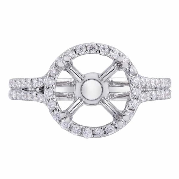 Luxury modern halo setting 18k white gold ring with .60ctw diamonds KR12470XD200