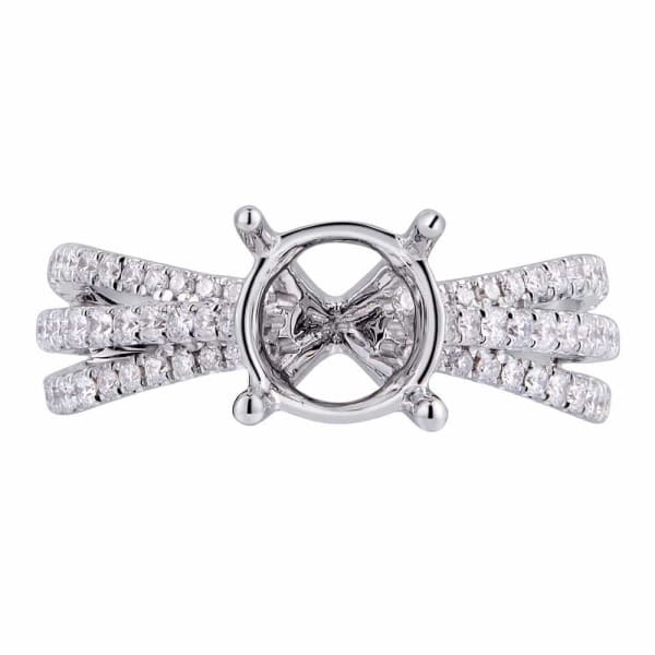 Memorable twist design solitaire setting white gold ring is with .75ctw diamonds KR11065AXD150
