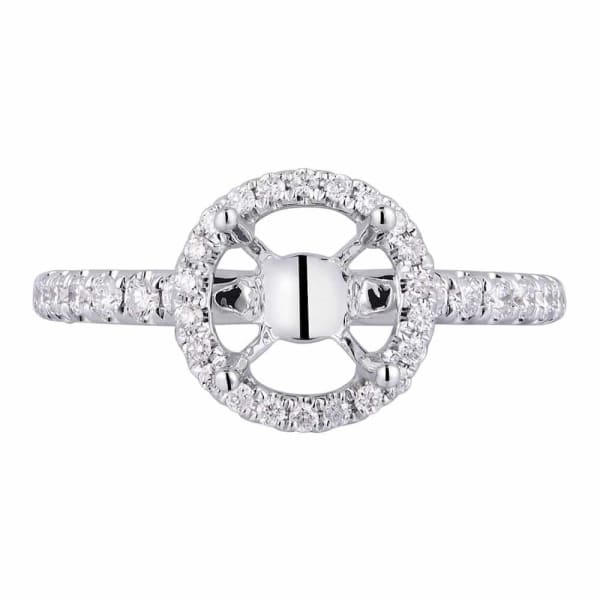 Modern delicate 18k white gold engagement ring with .46ctw diamonds KR08207XD100