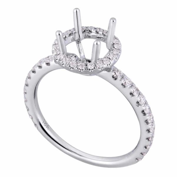 Modern delicate 18k white gold engagement ring with .46ctw diamonds KR08207XD100, Main view
