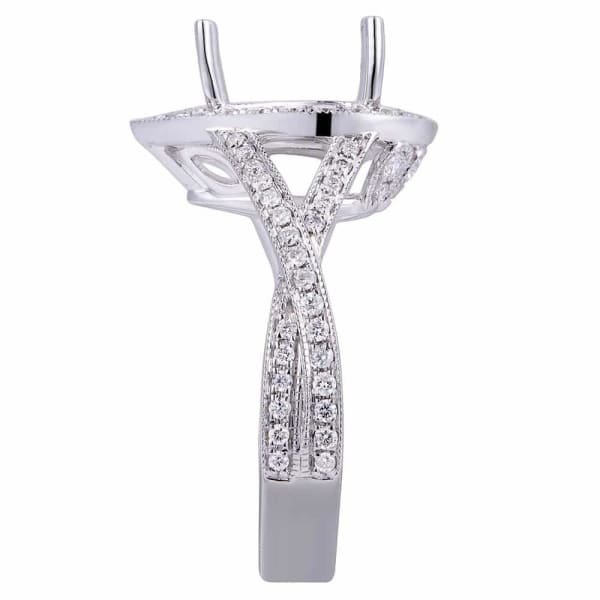 Modern dramatic halo setting 18k white gold ring with .60ctw diamonds KR12480XD200, Side edge