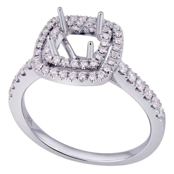 Modern luxury halo setting 18k white gold ring with .42ctw diamonds KR11313XD75, Main view
