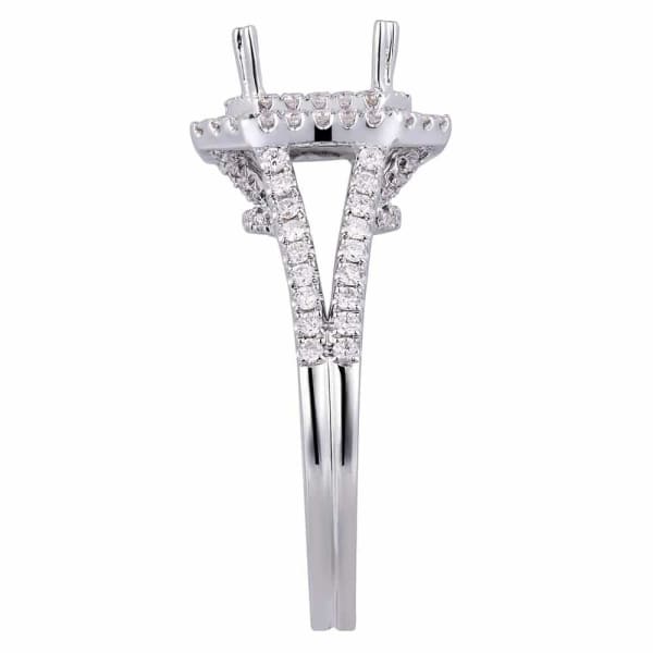 Modern luxury halo setting 18k white gold ring with .70ctw diamonds KR08614XD200, Side edge