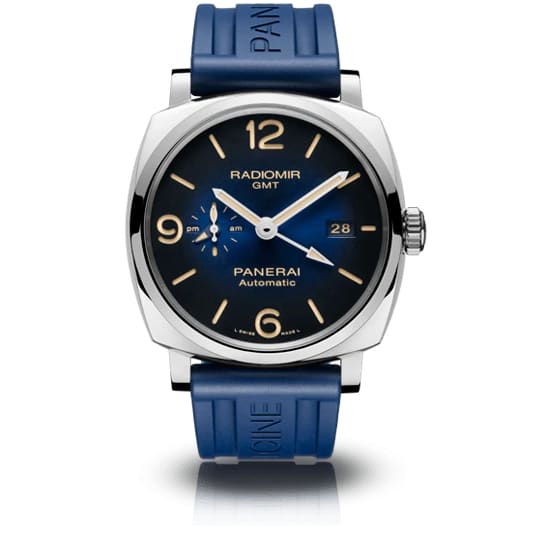Panerai, Radiomir Gmt - 45mm, Aisi 316l Polished Steel, Sun-brushed Blue dial Watch, Ref. # Pam00945