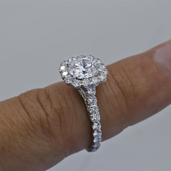 Precious 18k White Gold GIA Certified Engagement Ring with 3.25ct. Diamonds, side