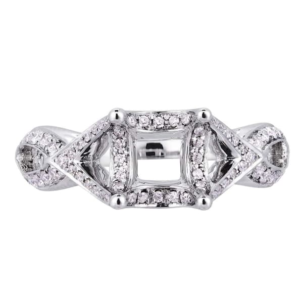 Presenting elegant feminine design 18k white gold engagement ring with .35ctw diamonds KR06781XD75