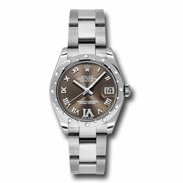 Rolex, Datejust 31 Watch Bronze dial, Diamond bezel, Stainless Steel Oyster 178344-0017