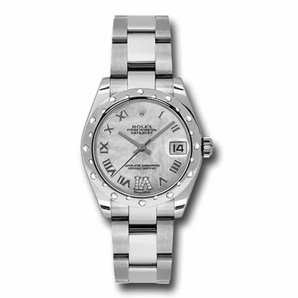 Rolex, Datejust 31 Watch Mother of pearl dial, Diamond bezel, Stainless Steel Oyster 178344-0024