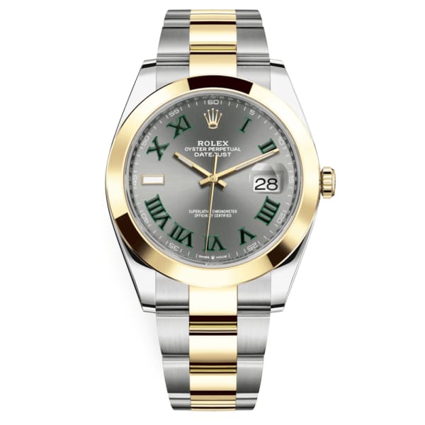 Wimbledon Rolex, Oyster Perpetual Datejust 41mm, Two-Tone Steel and 18k yellow gold Oyster bracelet, Slate dial Smooth bezel, Steel and 18k yellow gold Case Men's Watch 126303-0019