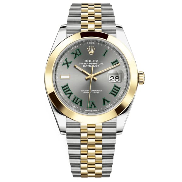 Wimbledon Rolex, Oyster Perpetual Datejust 41mm, Two-Tone Steel and 18k yellow gold Jubilee bracelet, Slate dial Smooth bezel, Steel and 18k yellow gold Case Men's Watch 126303-0020