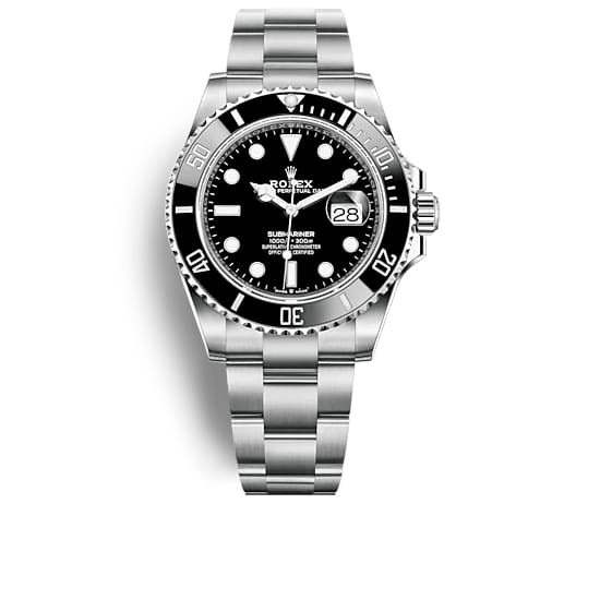 Rolex, Submariner 41 mm, Stainless Steel Oyster bracelet, Black dial Black bezel, Men's Watch 126610ln-0001