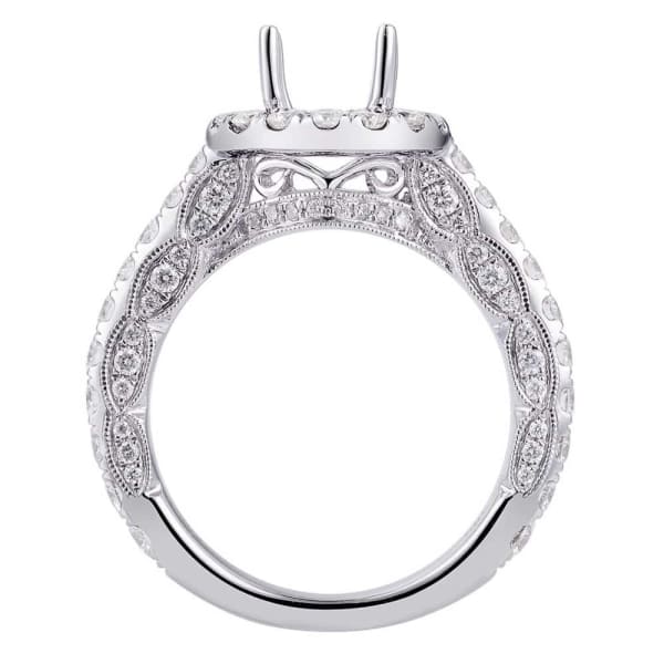 Romantic delicate design halo setting 18k white gold ring with 1.35ct diamonds KR11420XD100A, Profile